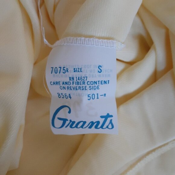 Grants Vintage Women's Small Yellow Floral Embroidered Maxi Nightgown - Picture 7 of 12